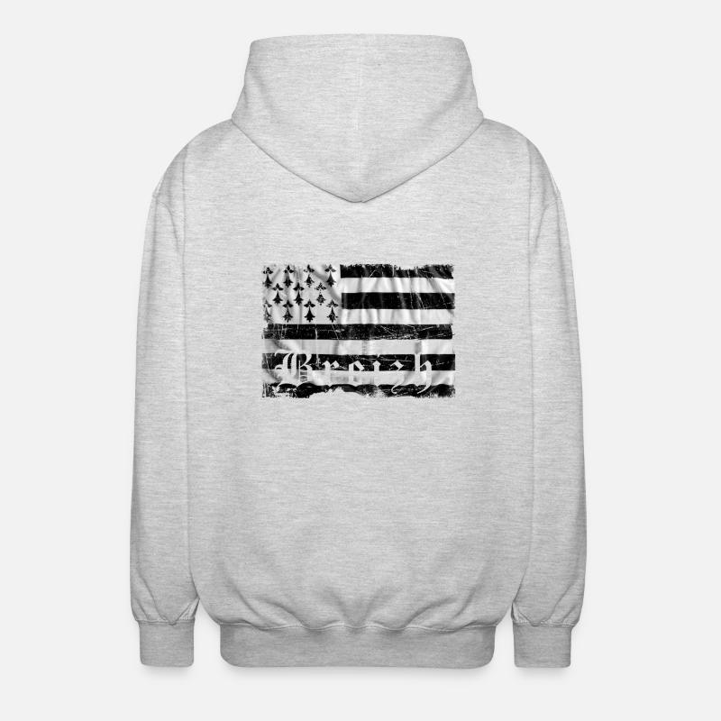 Breizh - Veste à capuche unisexe - gris clair chiné