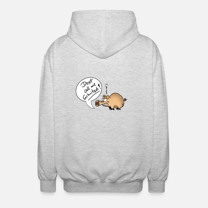 DontCallMeSchnitzel - Unisex Kapuzenjacke - Hellgrau meliert
