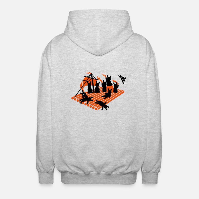 méduses radeau / medusas raft (2c) - Veste à capuche unisexe - gris clair chiné