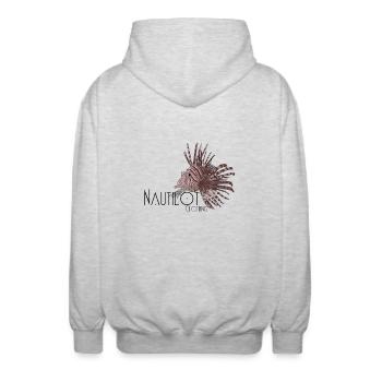 Nautilot Clothing - Pteroinae - Unisex Kapuzenjacke - Hellgrau meliert - Hinten - AI Model Male 185 light (185cm)