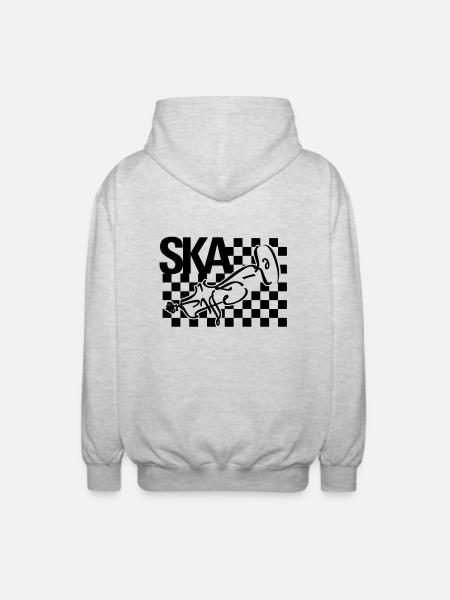 Ska Trompete Shirt - Unisex Kapuzenjacke - Hellgrau meliert