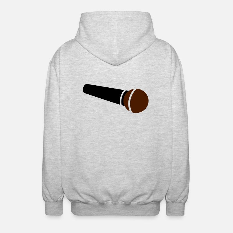 microphone - Unisex Hooded Jacket - light heather grey