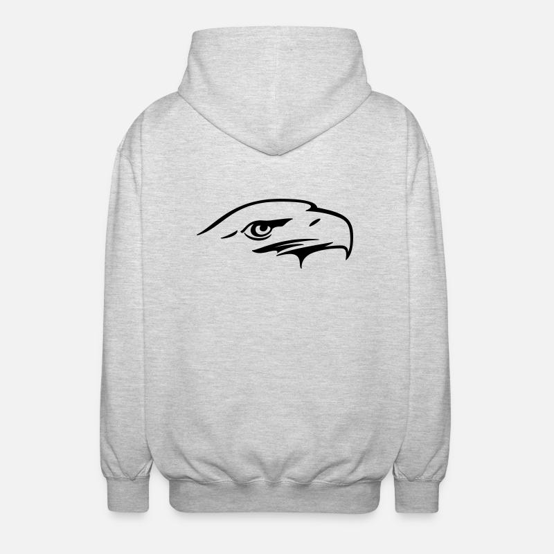 Eagle eye - Illustration vectorielle - Veste à capuche unisexe - gris clair chiné