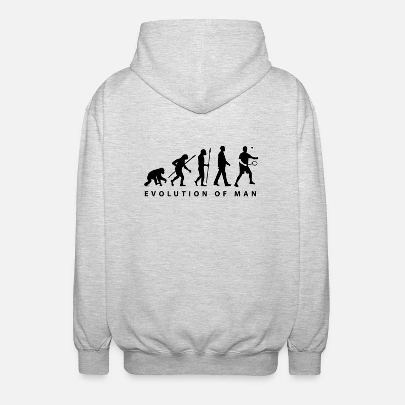 badminton_evolution_02__b_1c - Unisex Hooded Jacket - light heather grey