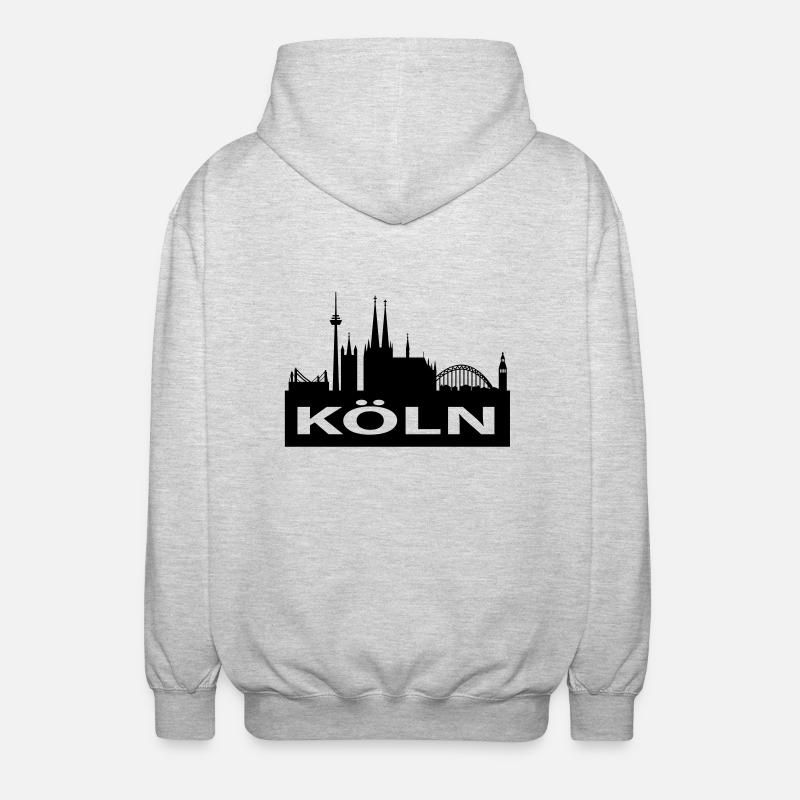 Skyline Cologne - Cologne Cathedral - Unisex Hooded Jacket - light heather grey