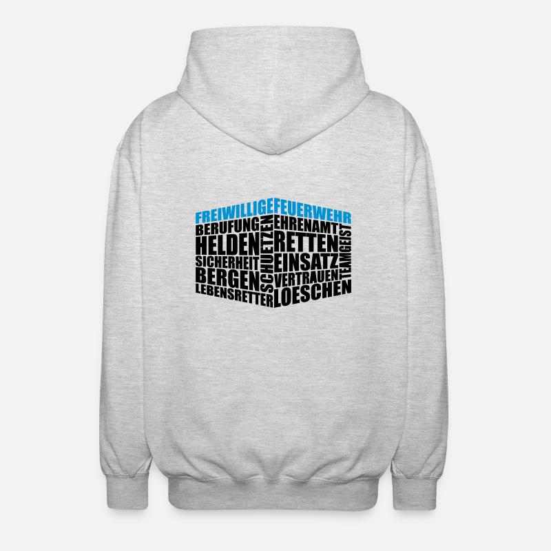 Feuerwehr - Unisex Kapuzenjacke - Hellgrau meliert