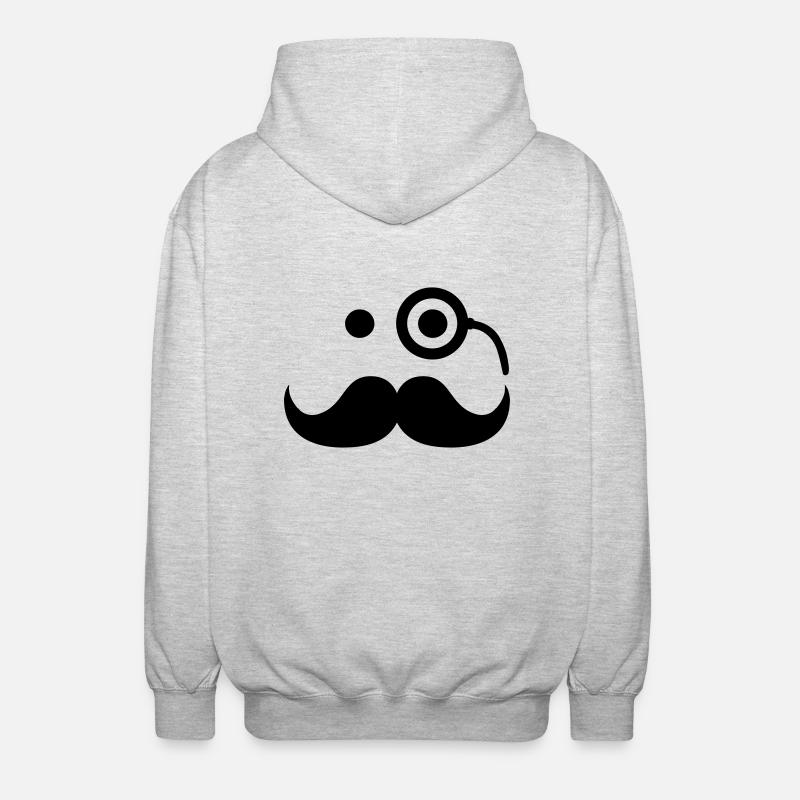 Smiley Mustache - Veste à capuche unisexe - gris clair chiné