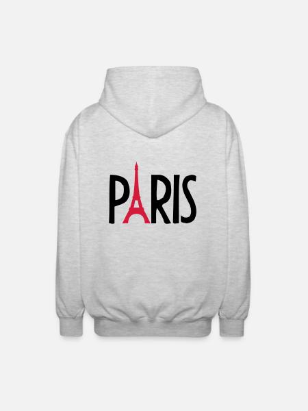 Eiffel Tower France Paris Logo - Unisex Hooded Jacket - light heather grey