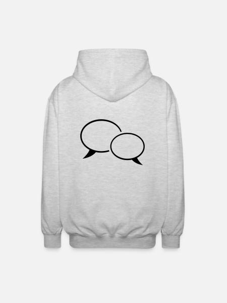 sprechblase_f1 - Unisex Kapuzenjacke - Hellgrau meliert
