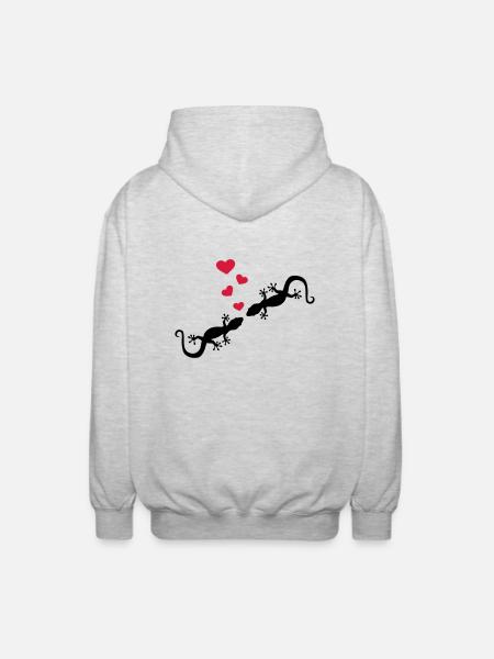 Gecko - Unisex Hooded Jacket - light heather grey