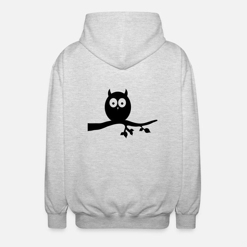 eule - Unisex Kapuzenjacke - Hellgrau meliert