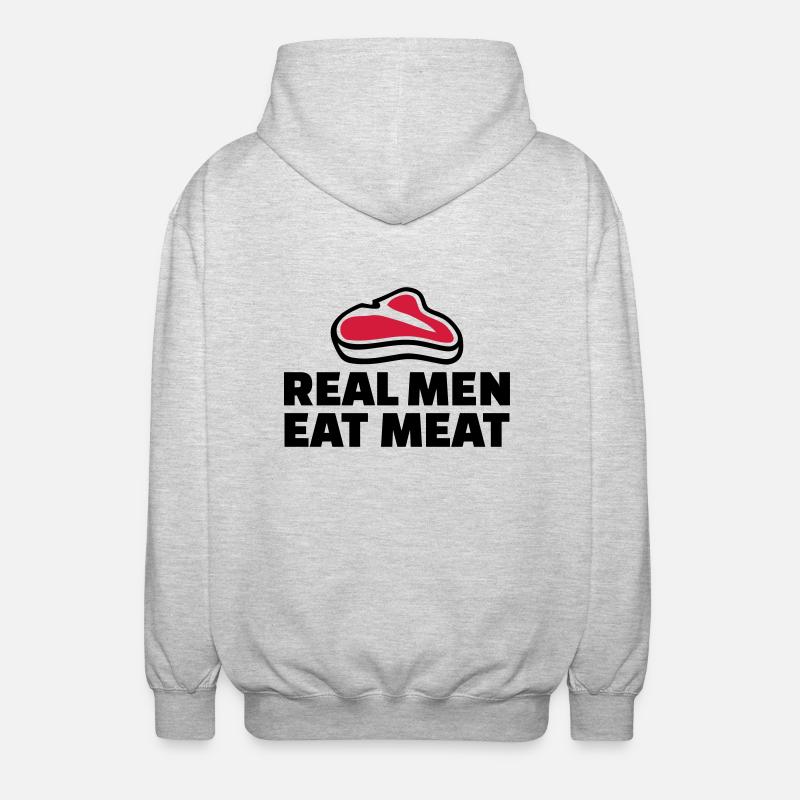 Real men eat meat - Luvjacka unisex - ljusgråmelerad