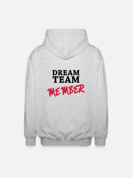 Dream Team Member - Unisex Hooded Jacket - light heather grey