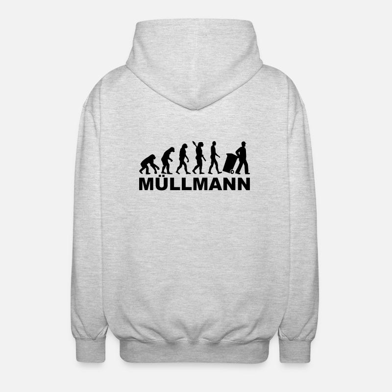 Müllmann - Unisex Kapuzenjacke - Hellgrau meliert