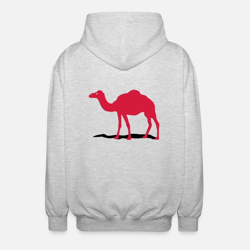 Kamel - Unisex Kapuzenjacke - Hellgrau meliert