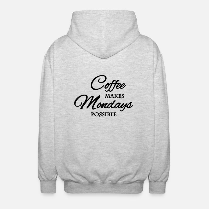 Coffee makes mondays possible - Veste à capuche unisexe - gris clair chiné