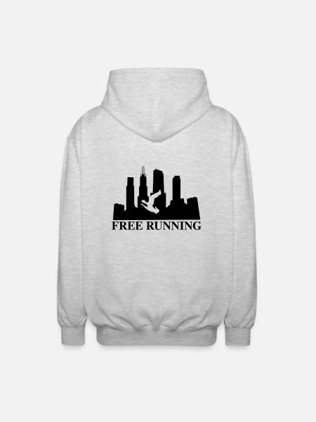 freerunning - Unisex Kapuzenjacke - Hellgrau meliert