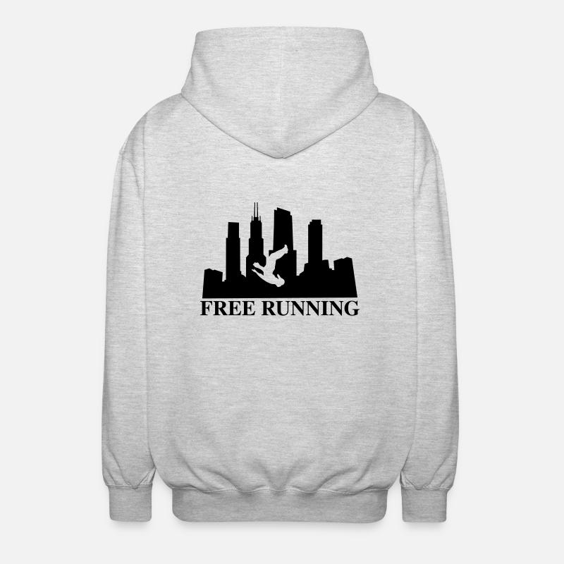 freerunning - Unisex Kapuzenjacke - Hellgrau meliert