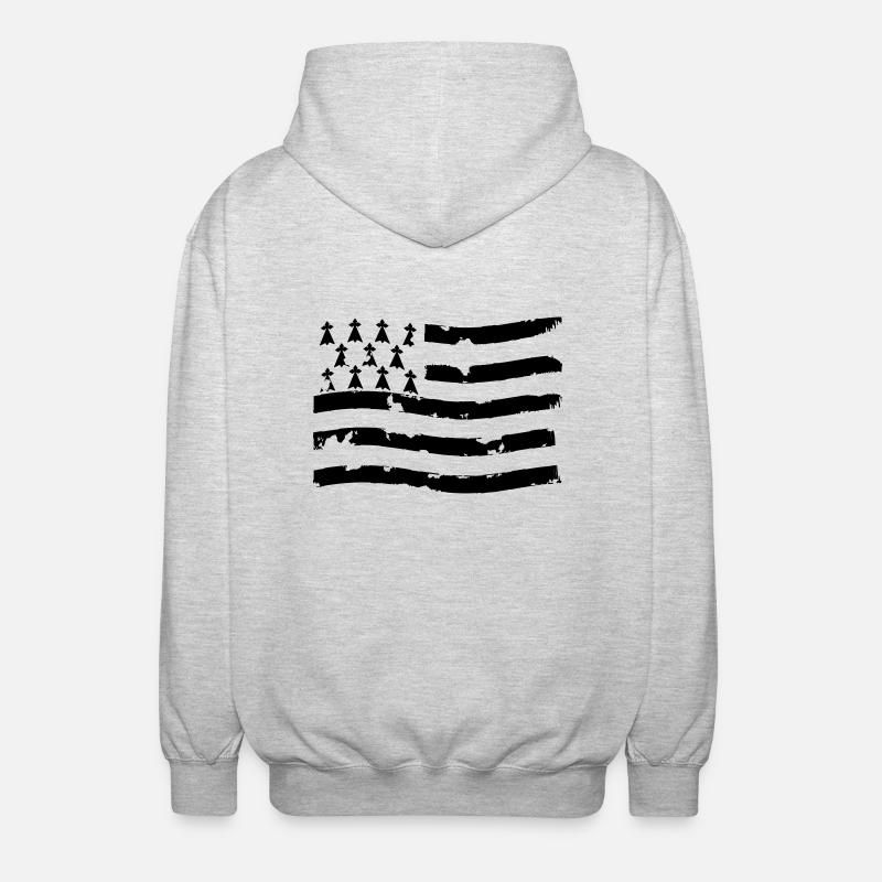 drapeau breton - Veste à capuche unisexe - gris clair chiné
