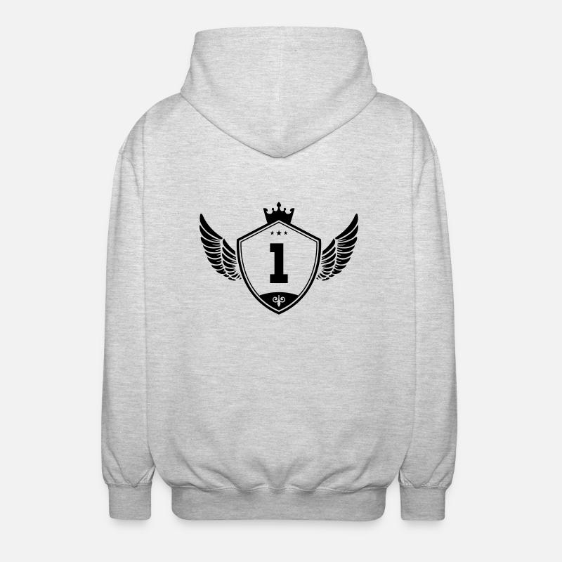 1 wappen krone - Unisex Kapuzenjacke - Hellgrau meliert
