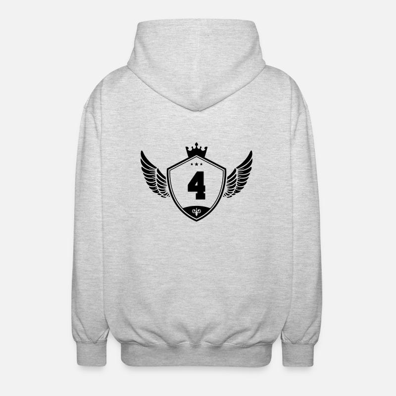 4 wappen krone - Unisex Kapuzenjacke - Hellgrau meliert