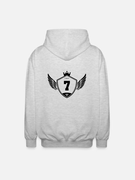 7 wappen krone - Unisex Kapuzenjacke - Hellgrau meliert