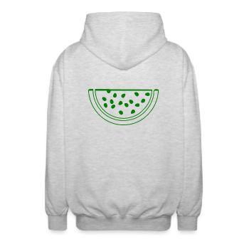 Watermelon - Unisex Hooded Jacket - light heather grey - Back - AI Model Male 185 light (185cm)