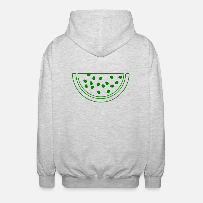 Wassermelone - Unisex Kapuzenjacke - Hellgrau meliert