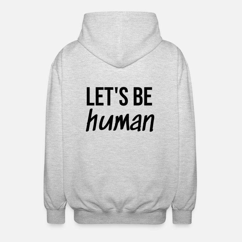Let's be Human - Unisex Kapuzenjacke - Hellgrau meliert