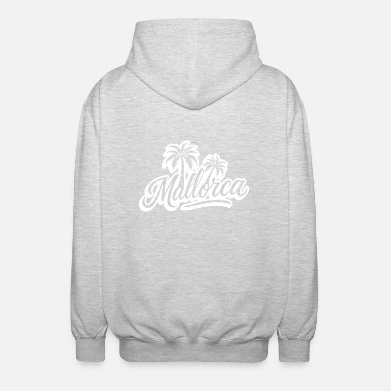 Mallorca Palm Trees - Unisex Hooded Jacket - light heather grey