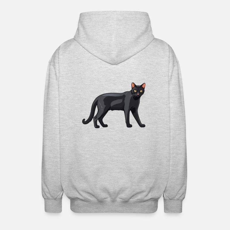 Chat mignon Bombay - Chat Sticker - Veste à capuche unisexe - gris clair chiné