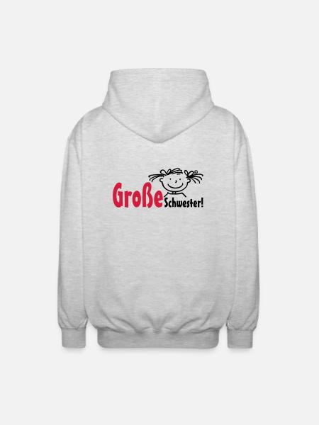 Große Schwester - Unisex Kapuzenjacke - Hellgrau meliert