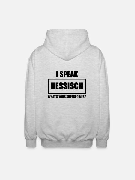 I Speak Hessisch - Unisex Kapuzenjacke - Hellgrau meliert