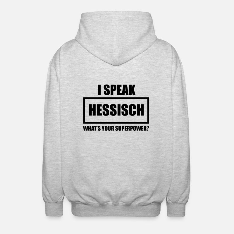 I Speak Hessisch - Unisex Kapuzenjacke - Hellgrau meliert