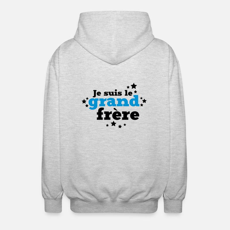 je suis le grand frère - Veste à capuche unisexe - gris clair chiné