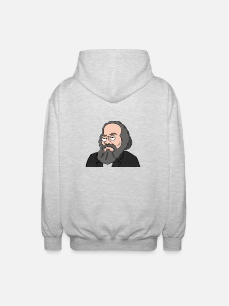 Karl Marx - Unisex Kapuzenjacke - Hellgrau meliert
