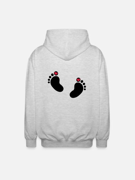 Bébé pieds - Veste à capuche unisexe - gris clair chiné
