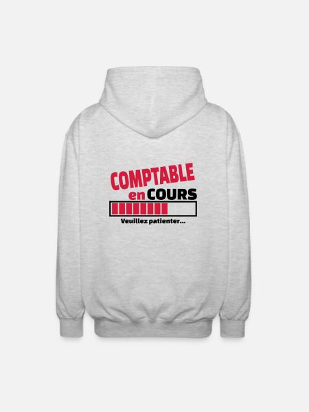 comptable en cours - Veste à capuche unisexe - gris clair chiné
