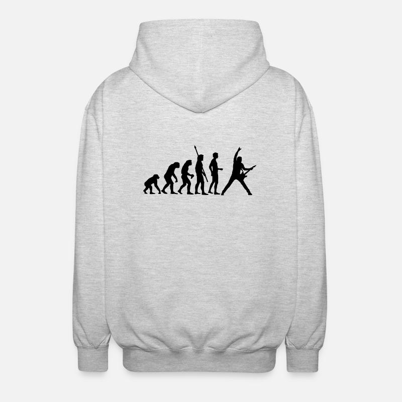 evolution_guitar_b - Unisex Kapuzenjacke - Hellgrau meliert