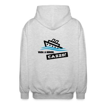Vada a bordo, cazzo! - Unisex Hooded Jacket - light heather grey - Back - AI Model Male 185 light (185cm)
