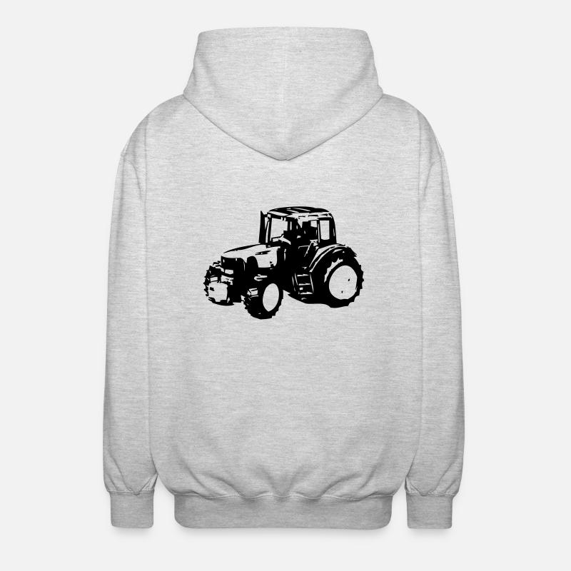 traktor - Unisex Kapuzenjacke - Hellgrau meliert