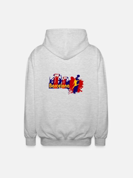 barcelona - Unisex Kapuzenjacke - Hellgrau meliert