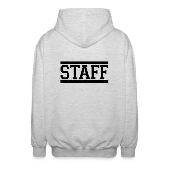 staff - Unisex Kapuzenjacke - Hellgrau meliert - Hinten - AI Model Male 185 light (185cm)