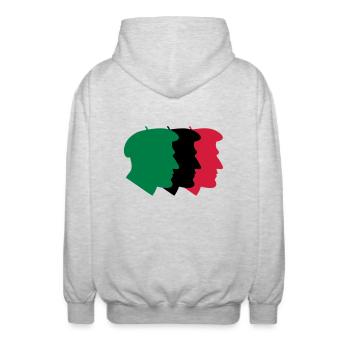 Basque people - Unisex Hooded Jacket - light heather grey - Back - AI Model Male 185 light (185cm)