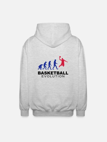 Basketball evolution - Unisex Hooded Jacket - light heather grey