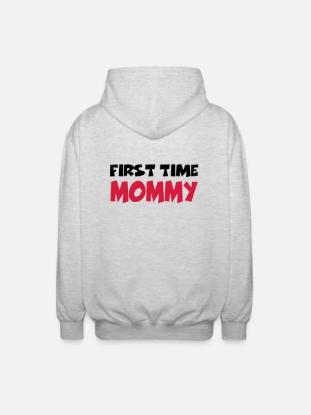 First time Mommy - Unisex Kapuzenjacke - Hellgrau meliert