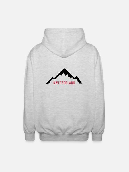 Switzerland Alps - Unisex Hooded Jacket - light heather grey