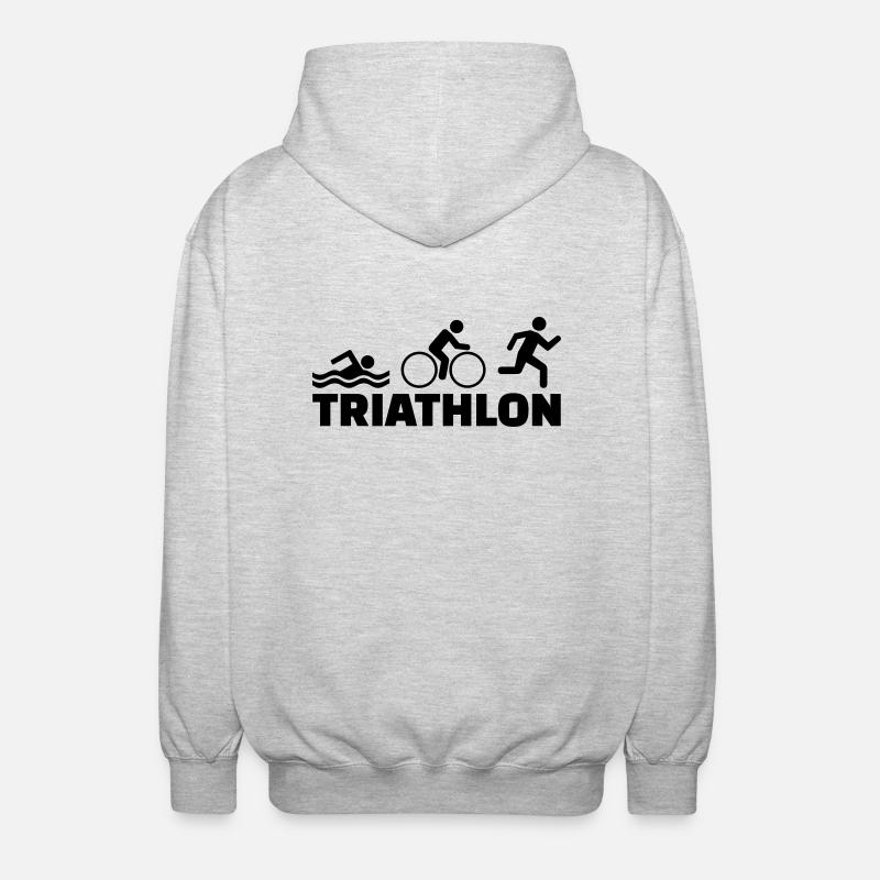 Triathlon - Unisex Kapuzenjacke - Hellgrau meliert
