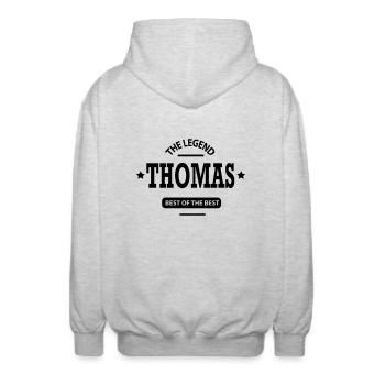 thomas - Unisex Kapuzenjacke - Hellgrau meliert - Hinten - AI Model Male 185 light (185cm)