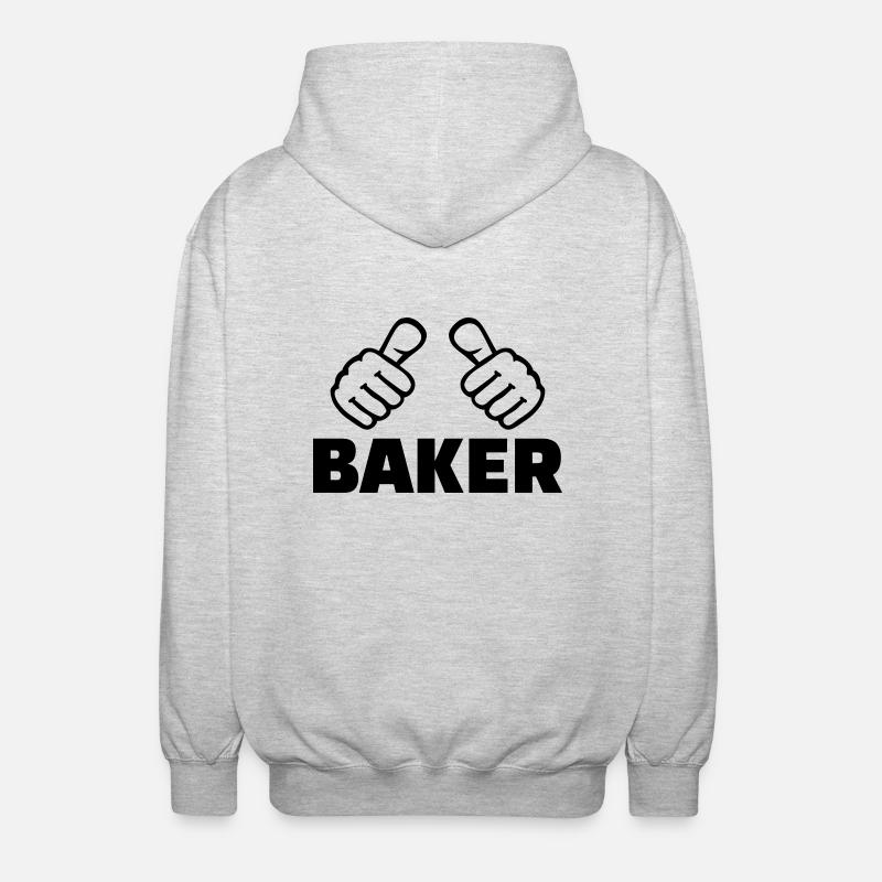 Bäcker - Unisex Kapuzenjacke - Hellgrau meliert